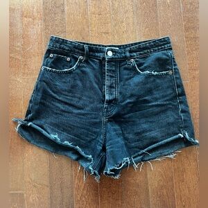 Zara black denim cutoff shorts, size L